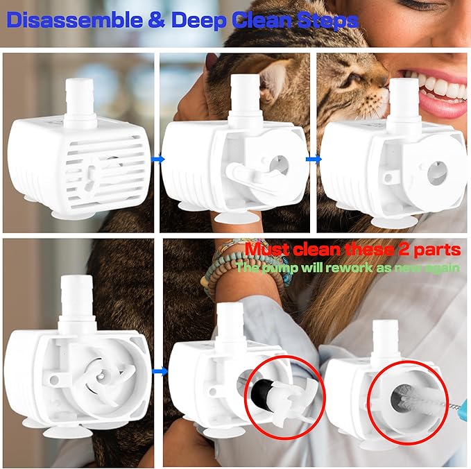 Cat Water Fountain, Stainless Steel Pet Water Fountain for Cats Inside, 3 Filters&Ultra-Quiet Pump, 2.2L/73oz Automatic Dog Dispenser Water Bowl, Multiple Pets Water Fountain