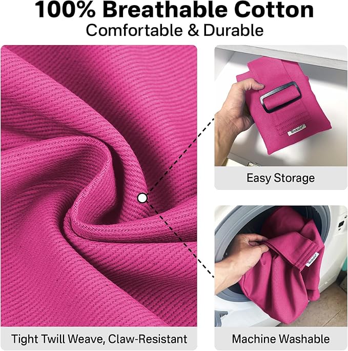 [Cozy Travel] Cat Carrier Pouch, Soft Cat Carrier for Small Cats, Carrying Sack, Restraint Bag for Nail Trimming, Vet Visits, Giving Meds, Dental Care, Car Travel - Magenta Pink