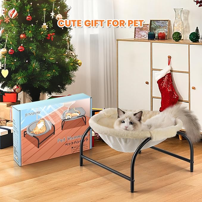 Cat Bed Dog Perch Pet Hammock Bed Pet Sleeping Cat Supplies Pet Supplies Whole Wash Stable, Detachable, Breathable, Easy Assembly Indoors Outdoors, 16.9 in x 16.9 in x 9.5 in