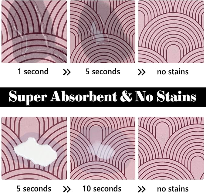 Dog Food Mats for Floors Absorbent, Pet Cat Food Mat - Quick Dry Dog Bowl Mats for Food and Water, Eco-Friendly Boho Pet Supplies