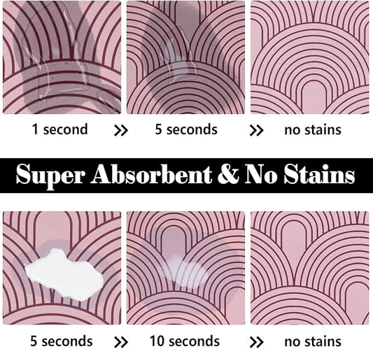 Dog Food Mats for Floors Absorbent, Pet Cat Food Mat - Quick Dry Dog Bowl Mats for Food and Water, Eco-Friendly Boho Pet Supplies