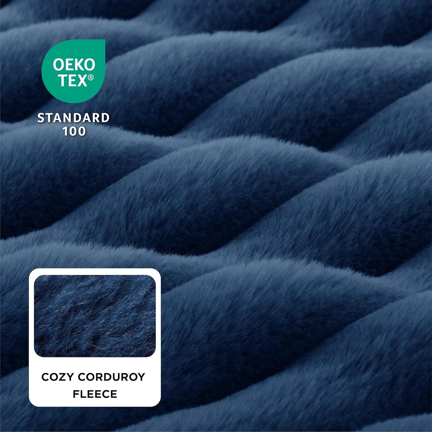 Bedsure Orthopedic Dog Beds Large Sized Dog, Waterproof Memory Foam Pet Bed with Sides, Non-Slip Bottom and Egg-Crate Foam Large Pet Couch Sofa with Washable Removable Corduroy Cover, Blue