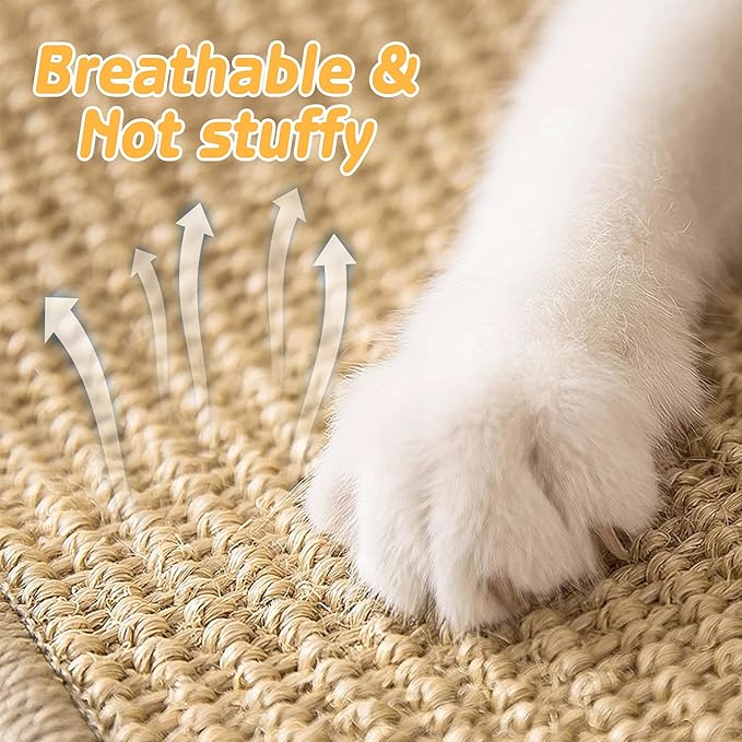 2Pcs Bunny Scratch Pads, Sisal Rabbit Scratching Pad,Natural Cat Resting Mats for Cages,Guinea Pig Bed Mat,Forage Grass Mat,Teeth Care Rabbit Mats (15.7x11.8 in)