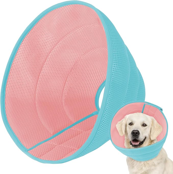 Dog Cone Soft Recovery Collars & Cones After Surgery for Medium Large Dogs, Comfy Ecollars to Stop Licking, Adjustable, Dog Ecollars for Recovery Fabric: Soft Comfort, Ecollars of Shame Alternatives