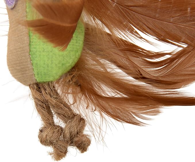 SmartyKat Instincts 2-Pack HappyNip Love Mates Feather Birds Plush Cat Toys, Contains Catnip & Silvervine - Orange/Green, 2-Pack