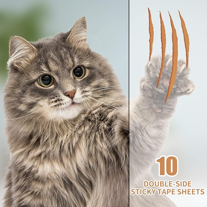 MILIFUN Cat Scratch Tape, Cat Tape for Furniture, Double Sided Tape for Cats, Scratch for Furniture (10Pack XL 14”L 11”W)