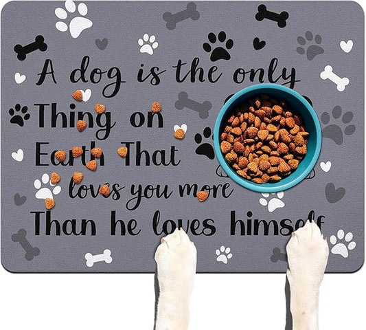 Pet Feeding Mat for Floors Waterproof Dog Mat for Food and Water Absorbent Quick Dry Non Slip mat for Cat Bowls