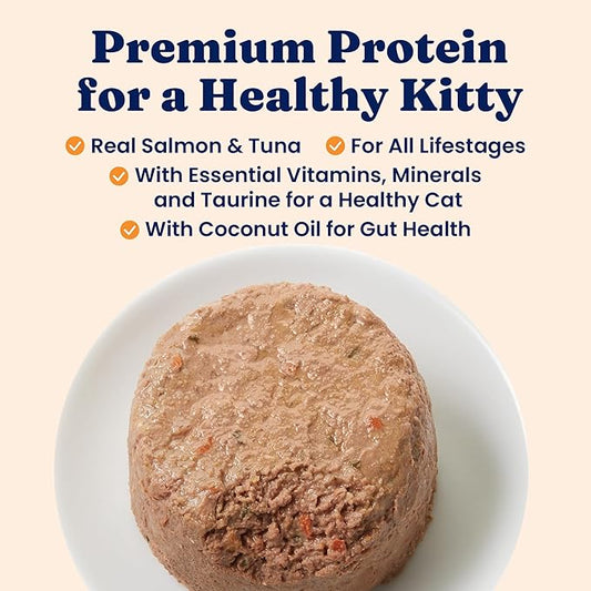 Solid Gold Tropical Blendz Salmon Pate in Coconut Oil - Nutrient-Rich Wet Cat Food for All Life Stages, 16 Pack