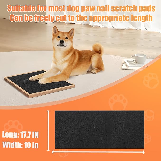 6 PCS Pet Nail Self Adhesive Replacement Emery Paper Fits Most Dog Scratch Pad Cat Litter Box DIY on The Places Where Pets Like to Scratch (10in*17.7in, White)
