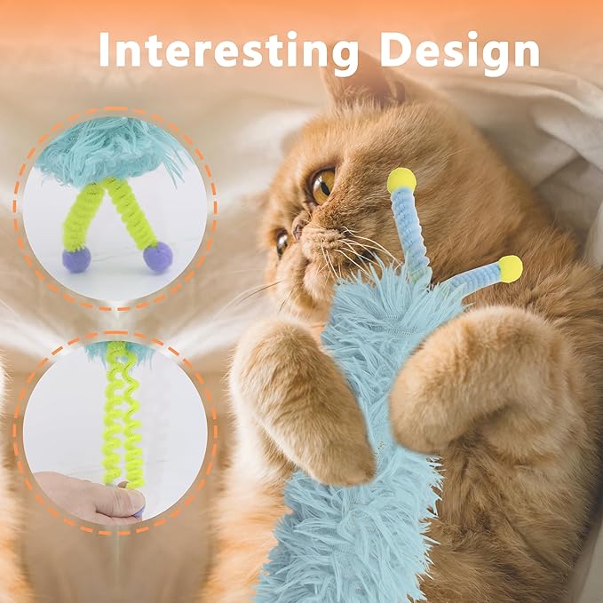3 Pack Catnip Pillows - Soft and Durable Cat Toys With Antennae, Rich Color, Indoor Interactive Kicker, Companion for Cats (Antenna Green Set)