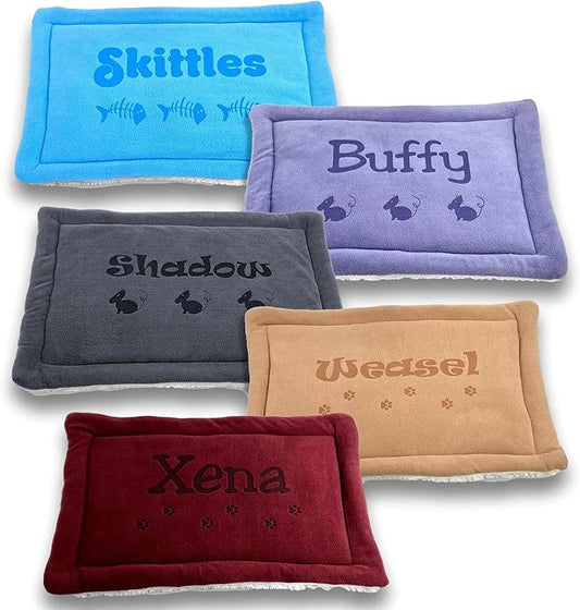 Custom Catch Personalized Cat Bed - Window Perch Nap Pad, Kitty Sleeping Mat