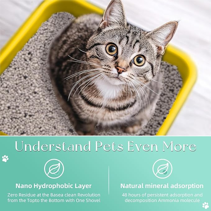 Natural Sodium Bentonite Clay Cat Litter | Dust-Free, Rapid Clumping, Ultra Absorbent, Odor Control, Low Tracking (22LBS)