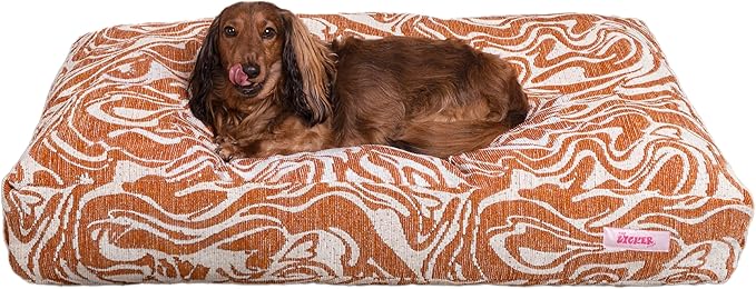 DBD3001B-M Mabel 35" x 23" Designer Modern Ultra Soft Reversible Plush Rectangular Pet Bed with Washable Cover, Tangerine Twist