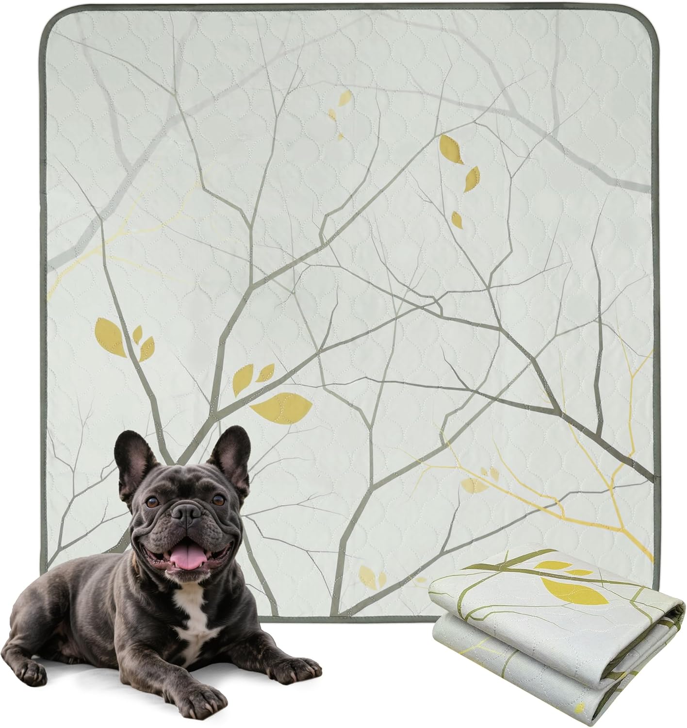 FXW Washable Pee Pads for Dogs, Puppy Pads with Super Absorbent, Specifically Designed for Potty Training, 35" Square, Branch, 2 Packs