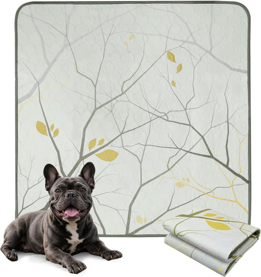 FXW Washable Pee Pads for Dogs, Puppy Pads with Super Absorbent, Specifically Designed for Potty Training, 35" Square, Branch, 2 Packs