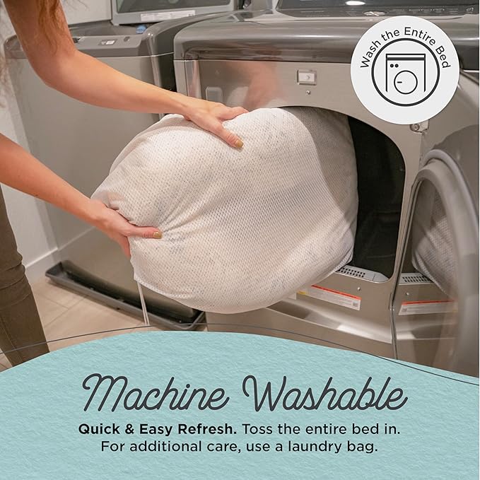 Best Friends by Sheri Original Calming Donut Dog and Cat Bed, Shag Faux Fur, Baby Blue, (23in x 23in) - Anxiety Relief for Pets Up to 25 lbs