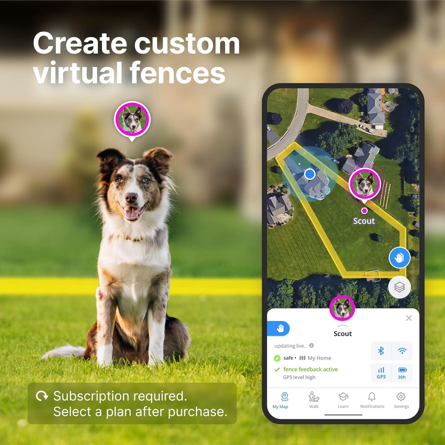 Halo Collar 4, All New GPS Wireless Dog Fence & Dog Training Collar with GPS Tracker, Subscription Required, Waterproof, One Size, Graphite