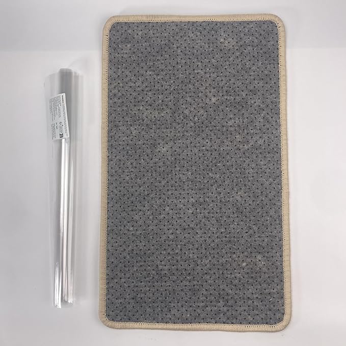 SOLDAY Sisal Cat Scratcher Mat for Floor Wall Carpet Couch Furniture, 22x13 inch Anti Scratch Furniture Protector, Cat Scratching Posts Board with Velcro Tape(Black Cat Rules)