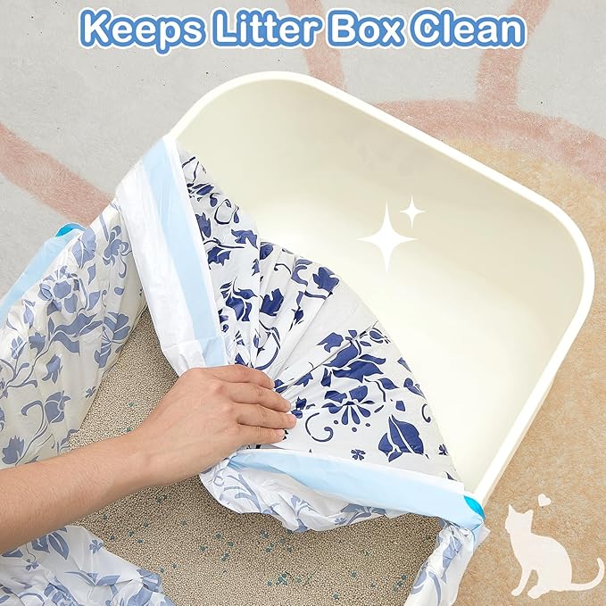 Unicorn Catcher Cat Litter Bags 36" x 19" Large Litter Box Liners Tear-Resistant with Drawstring for Easy Access Cat Litter Liners for Litter Boxes Under 36in Total Size, 120 Pack