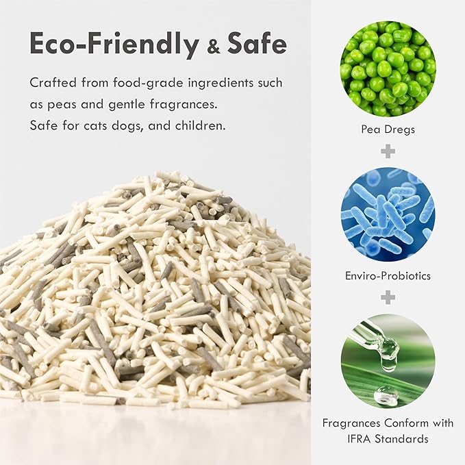 Lady N Pellet Tofu Cat Litter Boba Tea Scent, Strong Clumping, Ultra Absorbent, Dust-Free, Low Tracking, Water-Soluble, Natural Ingredients, Enviro-Probiotic Odor Control 9lb