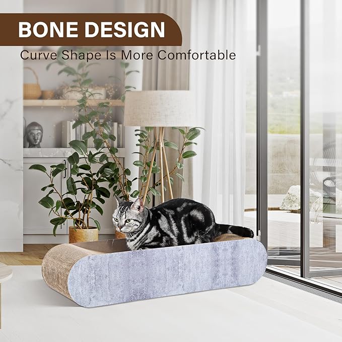 FluffyDream 2 in 1 Cat Scratcher Cardboard, Cat Scratching Board Furniture Protector, Cat Scratching Post, Cat Beds for Indoor Cats, Infinity Shape, X-Large