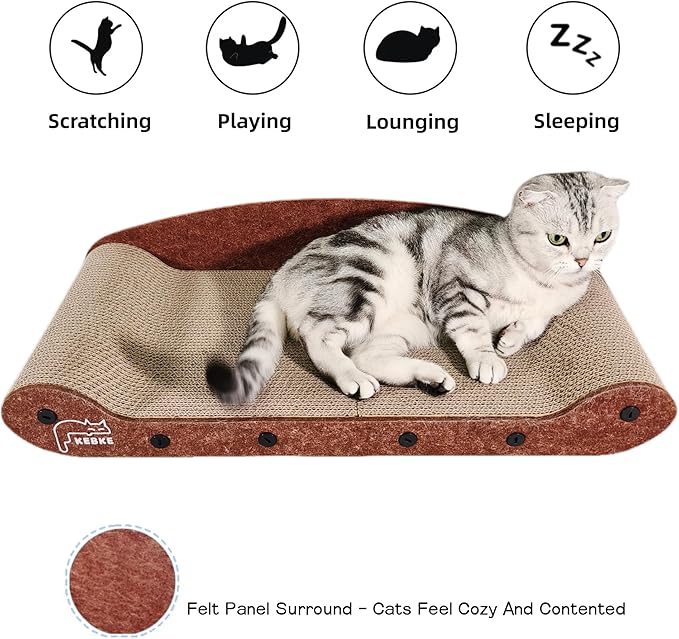 Cat Scratcher 24 Inch Cat Scratching Sofa Bed & 16" Lounge Box with Scratch Pad - Durable Cat Scratchers for Indoor Cats to Protect Your Furniture