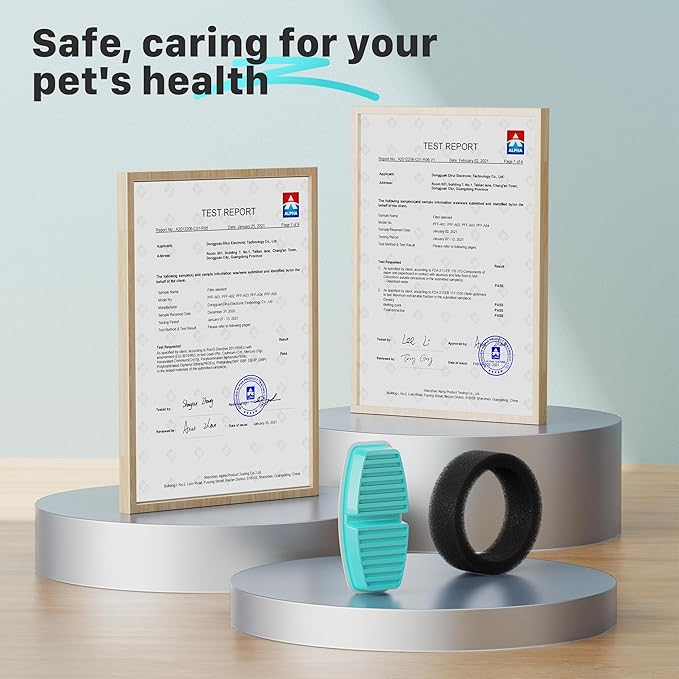 Cat Water Fountain Filters : BEMOONY Pet Water Fountain Replacement Filter - 24 Packs of Cat Fountain Filters (12 Carbon Filters + 12 Sponges) - Multiple Filtration Please Replace it Every 2-3 Weeks