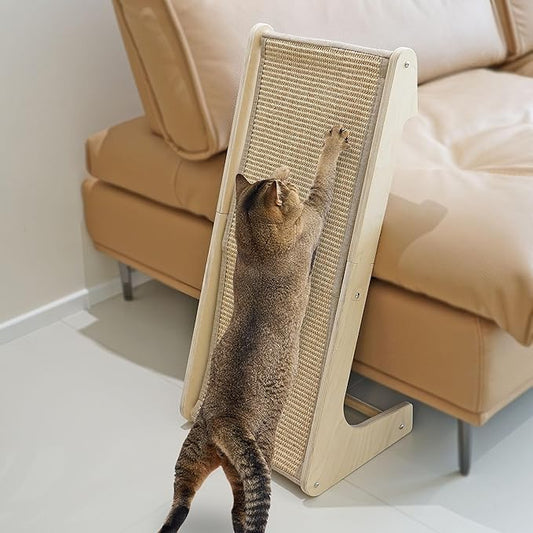 Cat Scratcher, L-Shape Cat Scratching Pad, 27 Inch Sisal Scratching Ramp, Protecting Furniture Scratch Pads for Indoor Cats, Catnip, Large