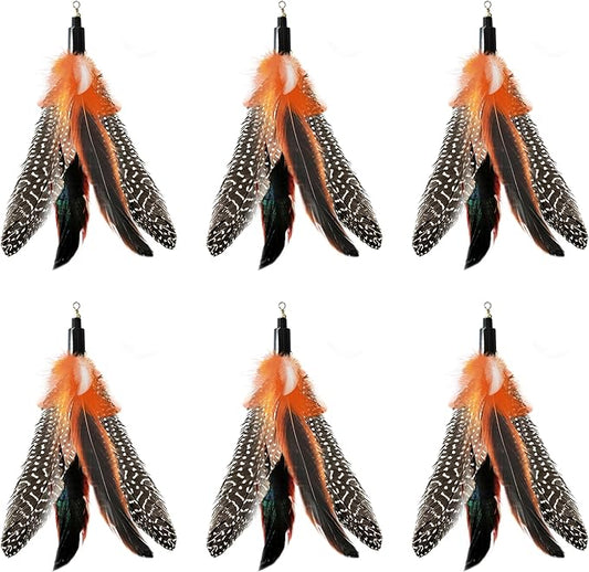 Handmade Natural Feather Cat Toy Dah Bird Refills - Interactive Cat and Kitten Toy - 6 Pack