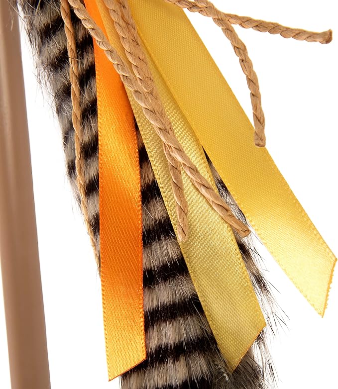 SmartyKat Instincts HappyNip Fly 'N Frenzy Extendable Wand Teaser Cat Toy, Contains Catnip & Silvervine - Brown, One Size