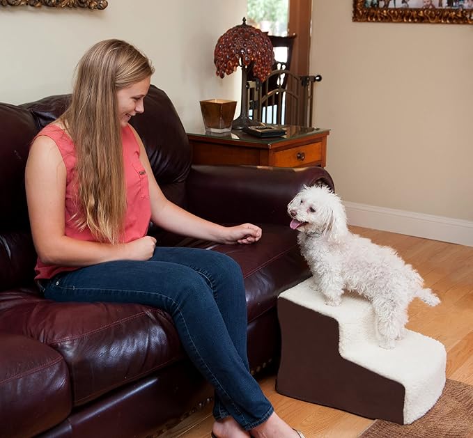 Pet Gear Easy Step II Pet Stairs, 2 Step for Cats/Dogs Up to 75-Pounds, Portable, Removable Washable Carpet Tread, No Tools Required