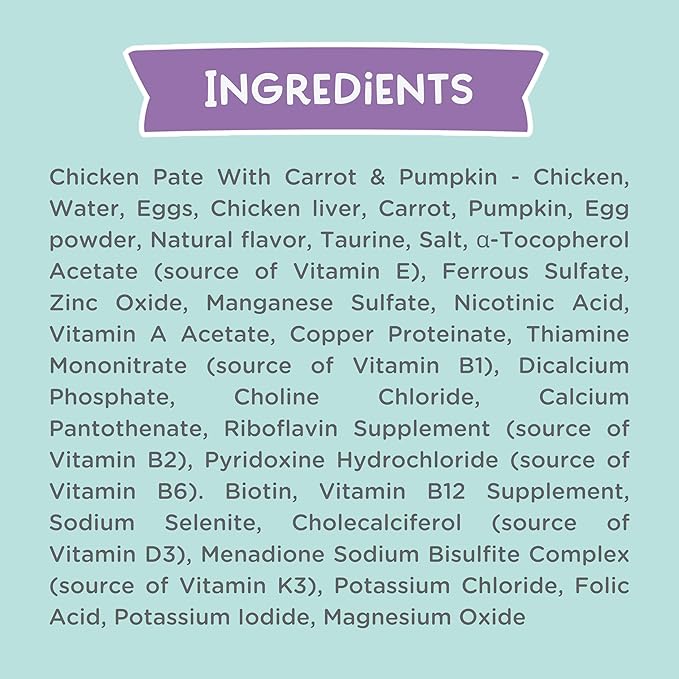 LOVE, NALA - Natural Adult Cat Wet Food - Pate Chicken with Carrot & Pumpkin Recipe- Grain Free, Non-GMO, Lean Protein, Digestive Fiber Blend, Added Minerals & Vitamins - 12 Pack 2.4 lbs.