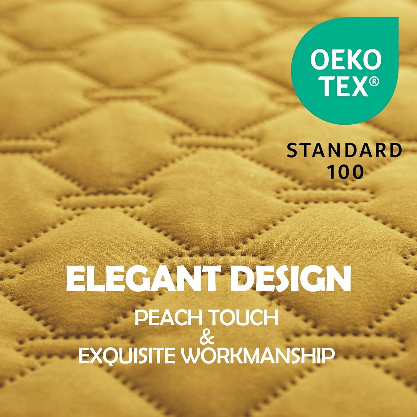 gogobunny 100% Double-Sided Waterproof Dog Bed Cover Pet Blanket Sofa Couch Furniture Protector for Puppy Large Dog Cat, Reversible (82x82 Inch (Pack of 1), Dark Yellow/Light Yellow)