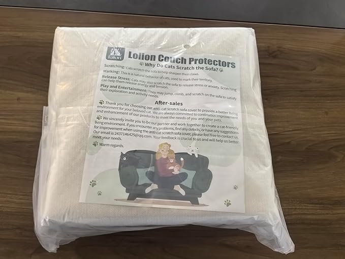 Cat Scratch Furniture Protector - Anti-Slip, Waterproof Sofa Cover to Keep Cats Off, Pet-Friendly Couch Protectors for 3 Cushion Couch, Beige Anti-Scratch Couch Cover for Pets and Kids 134"X71"