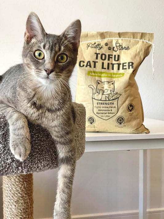 Tofu Cat Litter- 4 in 1 Mixed Cat Litter Clumping Litter, Odor Control, Flushable Litter and Dust Free-Fluffy Paws Store