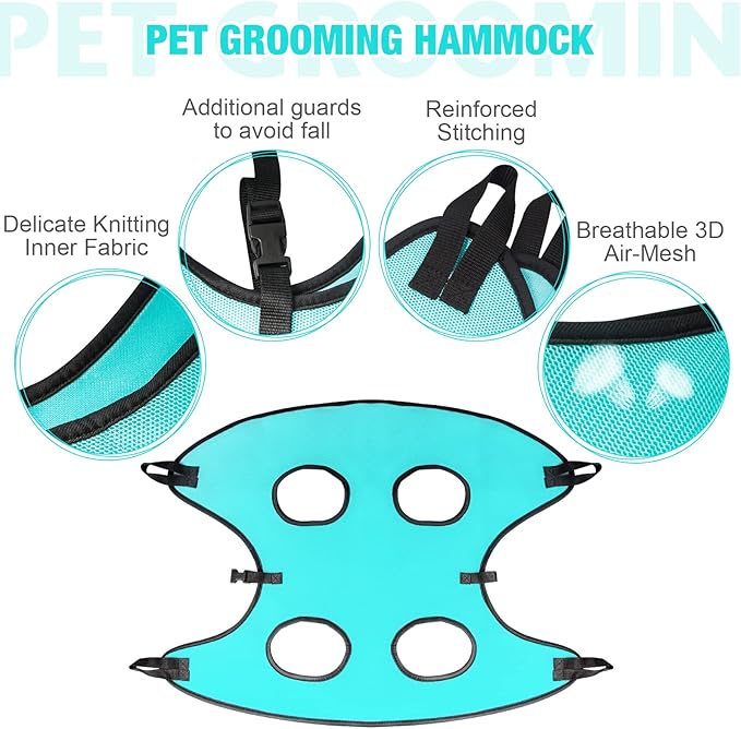 Dog Grooming Hammock - Upgrade Pet Grooming Harness for Nail Trimming (S 30lb), Dog Sling for Nail Clipping, Dog Hanging Holder Hanger for Cutting Nail with Nail Clippers
