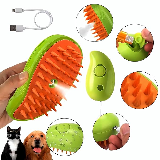 2024 Multifunctional Pet Grooming Brush - 3-in-1 Detangling and Massage Comb for Removing Loose Hair from Cats and Dogs