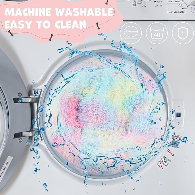 Himax Dog Beds for Large Dogs, Donut Dog Bed with Blanket Attached, Calming Round Dogs Beds Washable(20"/26"/35") Multicolor