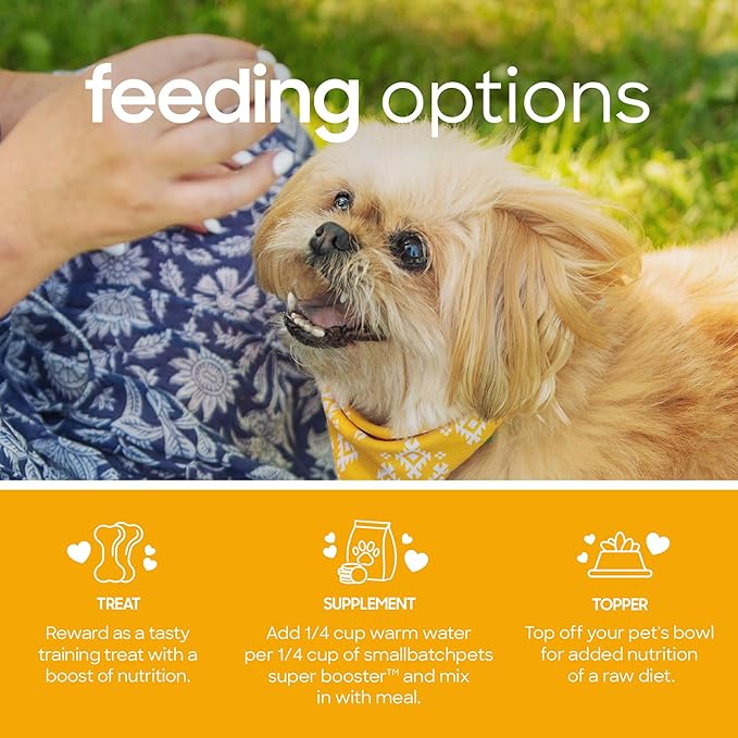 smallbatch Freeze Dried Dog Treats, Superfood Food Topper Pork Bites for Dogs & Cats, Probiotics, Organic Ingredients, High Protein, Grain Free Healthy Treat & Food Topper, Made in The USA, 7 oz Bag