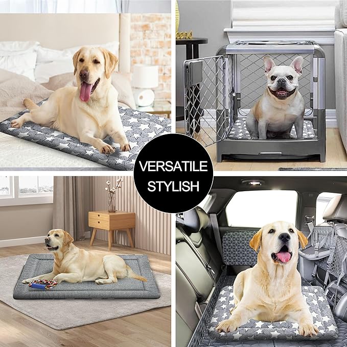 Dog Bed Mat, Reversible Crate Pads for Small/Medium/Large Dogs & Cats Sleeping, Portable & Soft, Dog Beds Crate Pad M(30"*20"*1.5")
