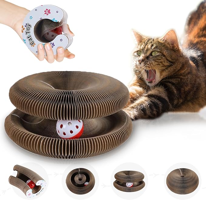 Kitty Kurlz cat Toy Magic Organ Cat Scratching Board Toy Kitty curlz Foldable Accordion Cats Toy (1pcs)