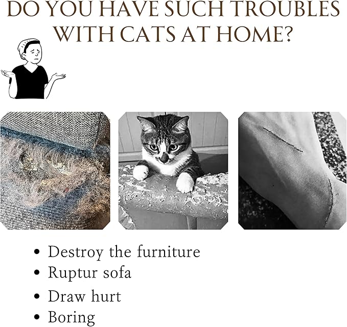 78.7"x15.8" Cat Scratching Carpet Mat Furniture Protector, Covering DIY Cat Tower,and Replacement Pads, Self-Adhesive Trimmable Mat Darkgrey