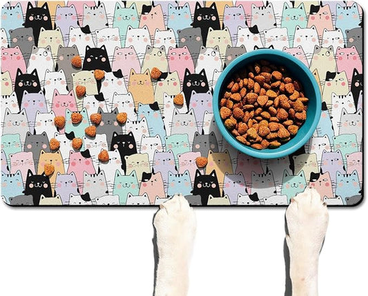 Pet Feeding Mat for Floors Waterproof Dog Mat for Food and Water Absorbent Quick Dry Non Slip mat for Cat Bowls