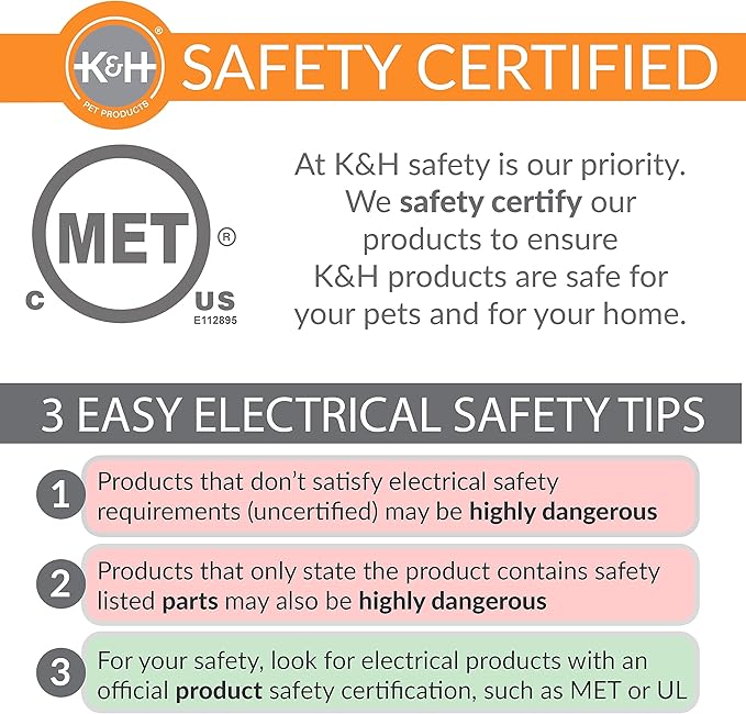 K&H Pet Products Heated Dog Bed Indoor, Thermo-Snuggly Sleeper with Removable Waterproof Heated Pad, Calming Pillow Pet Bed, Machine Washable, Safety Listed - Medium 26 X 20in Sage/Tan