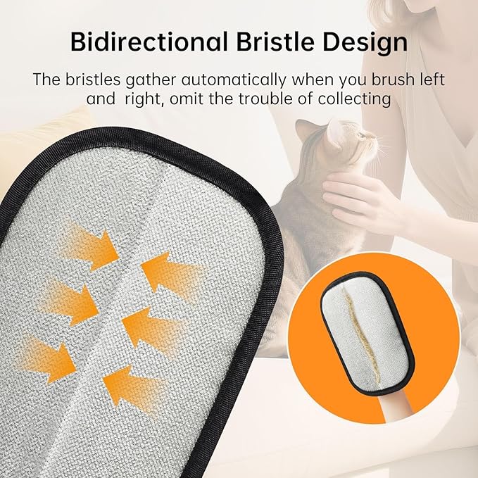 Pet Hair Removal Glove - Cat & Dog Electrostatic Hair Remover Grooming Glove 2Pcs