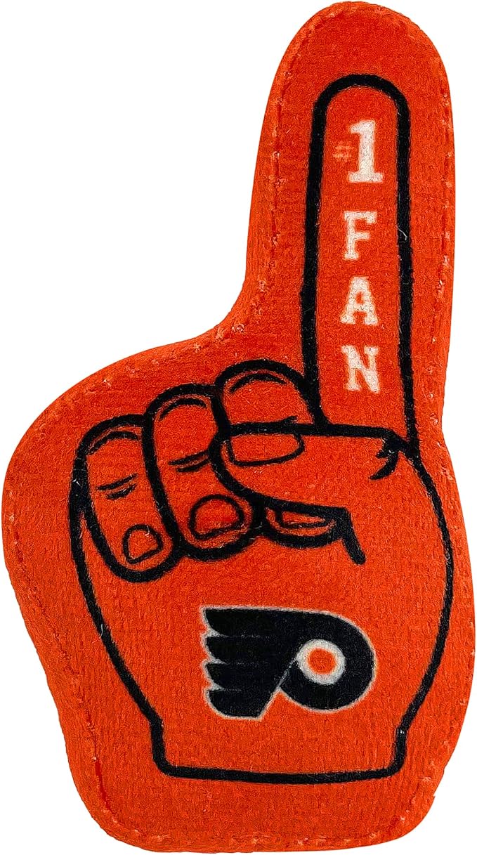 Best Plush CAT Toy NHL Philadelphia Flyers Complete Set of 3 Piece Cat Toys Filled with Fresh Catnip. Includes: 1 Jersey Cat Toy, 1 Hockey Puck Cat Toy with Feathers & 1#1 Fan Cat Toy. with Team Logo