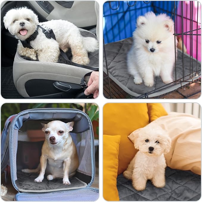 4 Pack Self Heating Cat Pad Self Warming Dog Mat Reflects Body Heat Extra Warm Thermal Pet Pad Washable Dog Cat Bed Crate Bed Mat Blanket(Gray,45 x 28 Inch)