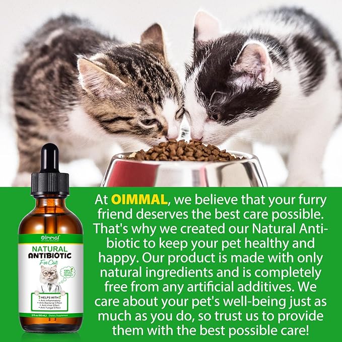 2PACK Antibiotics for Cats, Cat Antibiotics for Injections, Natural Cat antibiotic for Immune & Allergy Relief, Cough Relief, Yeast Injection, UTI Treatments, Cats Antibiotic Supplement Drops, 2*60ML