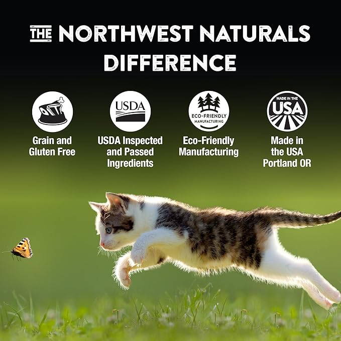 Northwest Naturals Freeze-Dried Chicken Cat & Kitten Food – Bite-Sized Nibbles – Healthy, Limited, Human-Grade Ingredients, All-Natural, High-Protein Raw Diet – Complete & Balanced, Made in USA, 11 oz