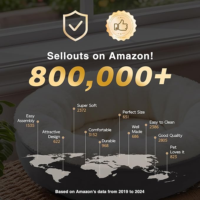 Love's cabin Round Donut Cat and Dog Cushion Bed, 25in Pet Bed for Small or Medium Dogs, Anti-Slip & Water-Resistant Bottom, Soft Durable Fabric Pet Beds, Washable Calming Cat & Dog Bed Yellow